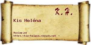 Kis Heléna névjegykártya